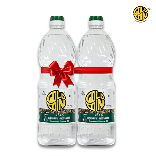 GOLD COIN Oils cold pressed coconut oil pack of 2 for cooking and hair care