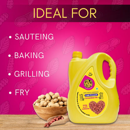 Healthy cooking with GOLD COIN Oils cold pressed groundnut oil 5 litre pack