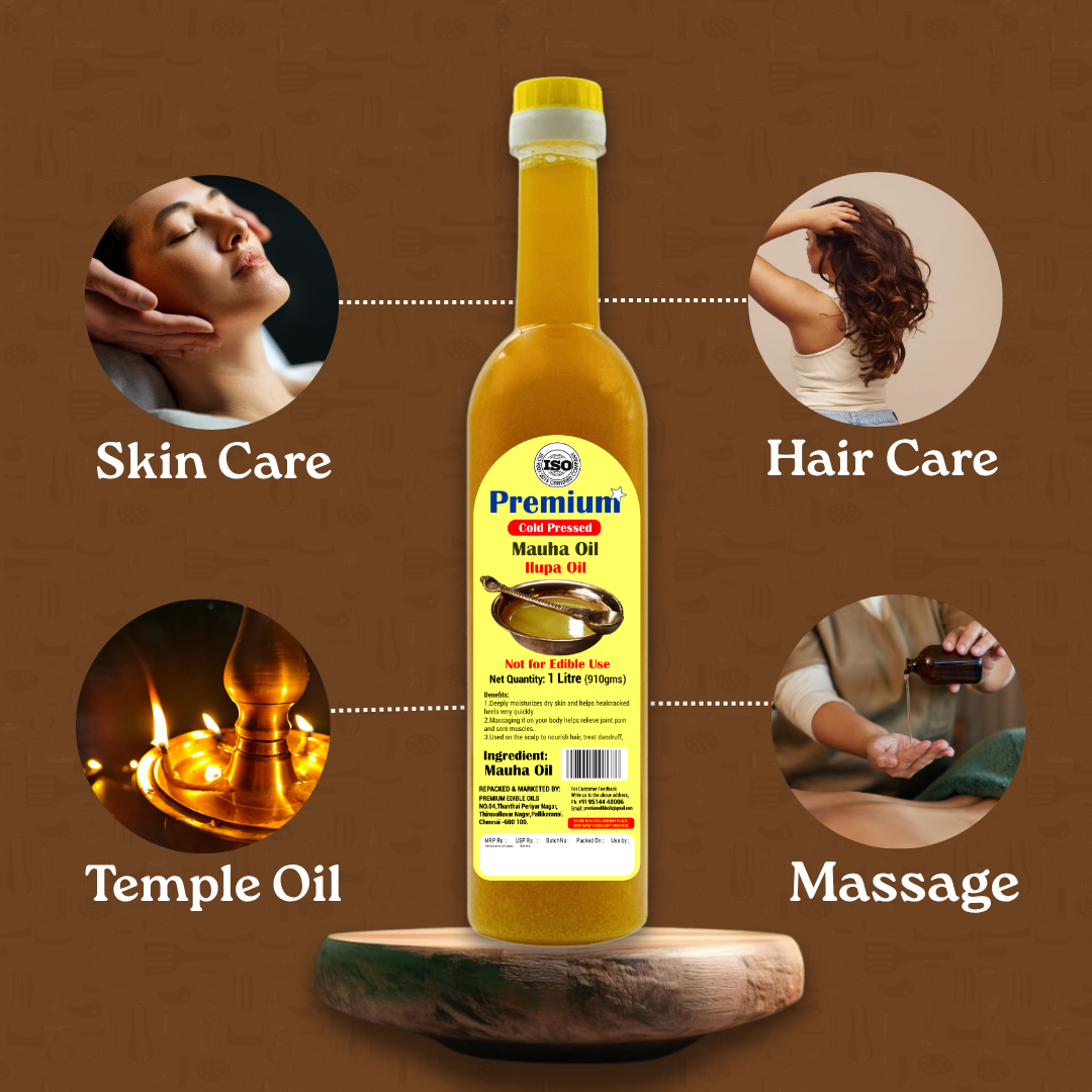 Mahua oil 500ml bottle for diya lighting and temple rituals