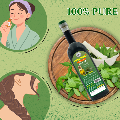Natural therapeutic body massage oil — GOLD COIN pure neem seed oil for muscle relaxation and daily wellness