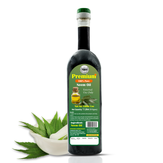 GOLD COIN Oils pure neem oil 1 litre bottle — cold-pressed, chemical-free natural oil for skin and hair care