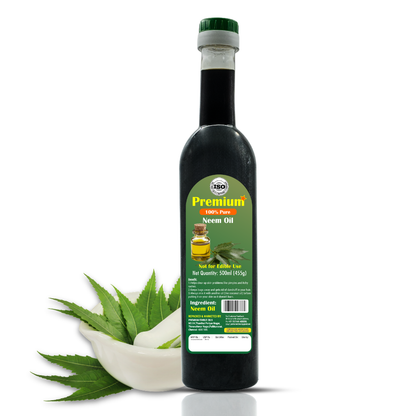 GOLD COIN Oils pure neem oil 500 ml bottle — cold-pressed, chemical-free natural oil for skin and hair care