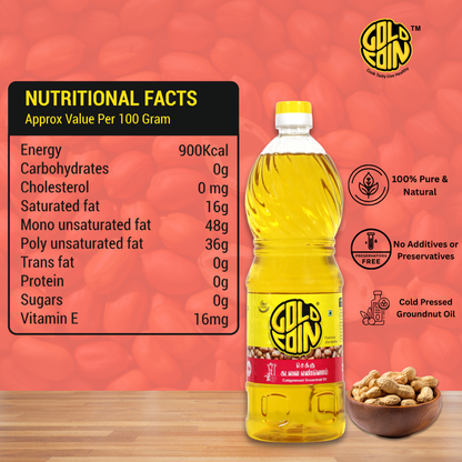 Chekku extracted groundnut oil rich in vitamin E and healthy fats
