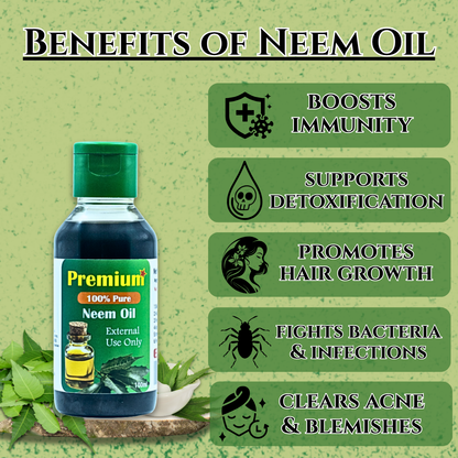 Natural therapeutic body massage oil — GOLD COIN pure neem seed oil for muscle relaxation and daily wellness