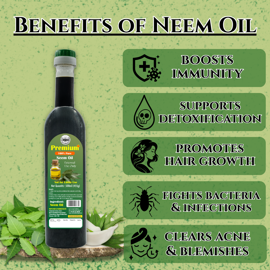 Natural therapeutic body massage oil — GOLD COIN pure neem seed oil for muscle relaxation and daily wellness