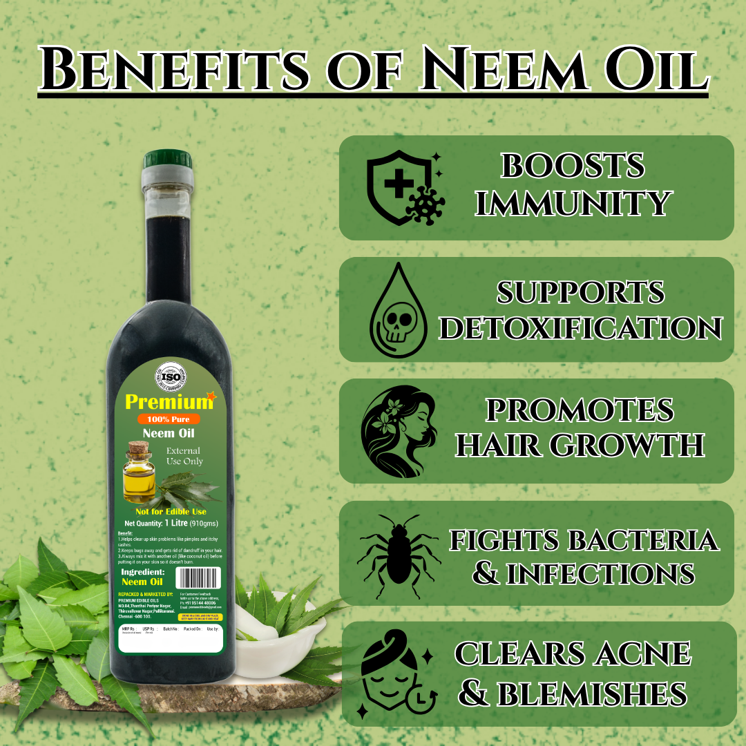Neem oil for hair growth and dandruff control — deeply nourishing scalp treatment oil by GOLD COIN Oils
