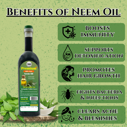 Neem oil for hair growth and dandruff control — deeply nourishing scalp treatment oil by GOLD COIN Oils
