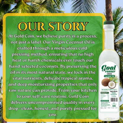 Pure coconut oil for deep nourishment of hair and skin GOLD COIN Oils